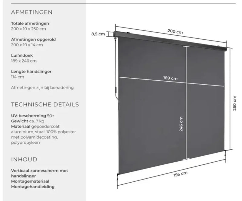 Toldo vertical