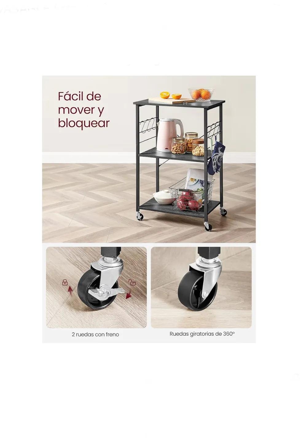 Estantería de Cocina con Ruedas