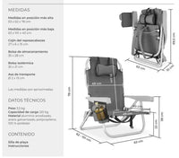 Silla de playa de aluminio