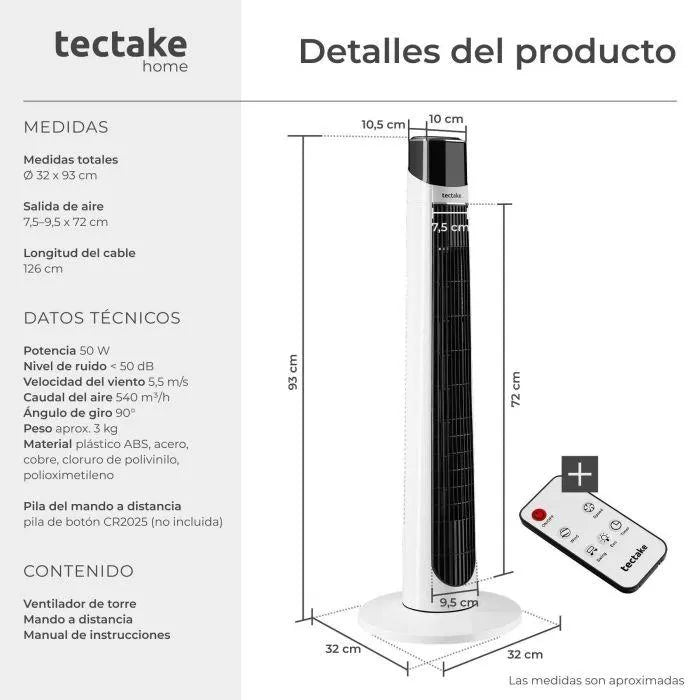 Ventilador de torre con mando