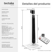 Ventilador de torre con mando