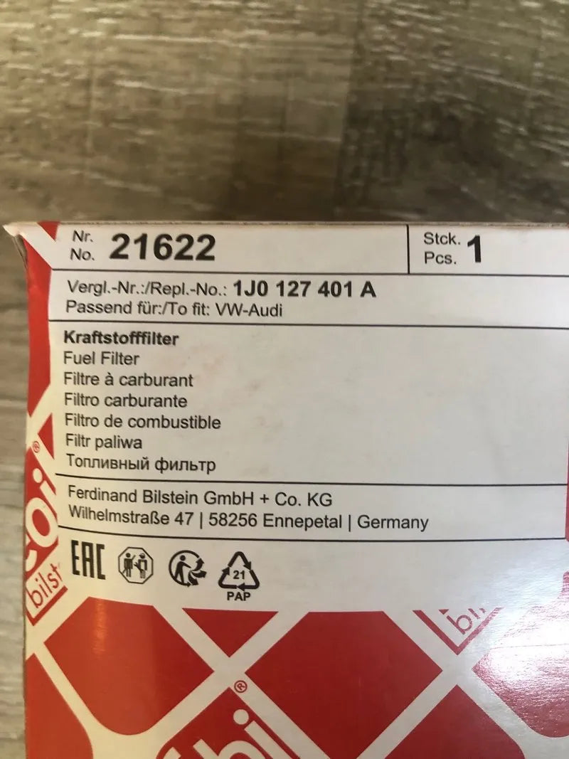Filtro de combustible Febi Bilstein 21622