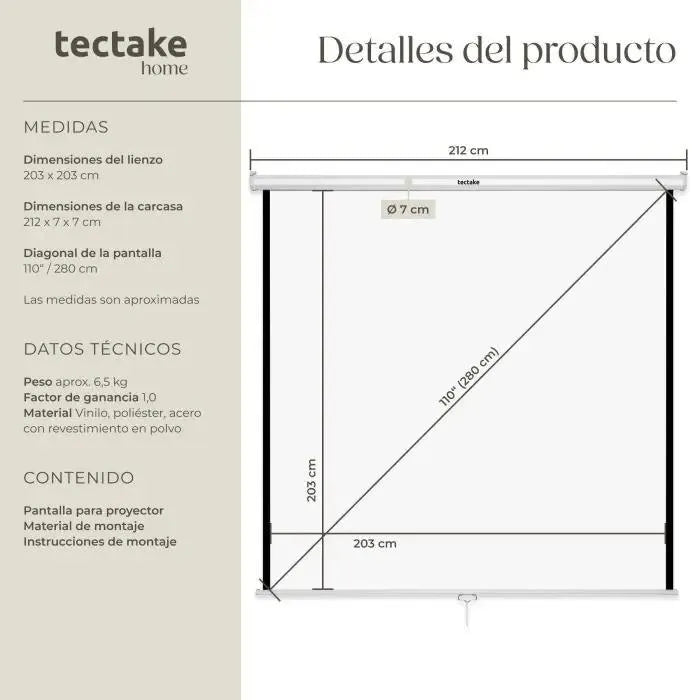 Pantalla de proyección para proyector