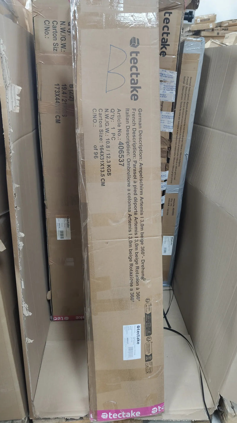 Parasol de brazo articulado ARTEMIS beige 3 x 3 m