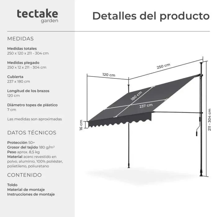 Toldo plegable para balcón