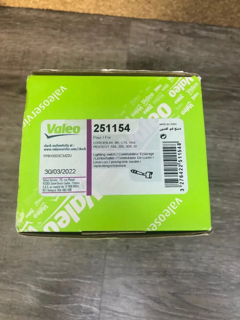 Valeo 251154 Interruptor Luces Coche