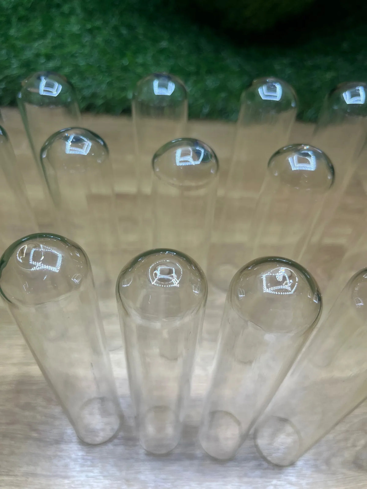 15 tubos de ensayo de cristal con cepillo de limpieza