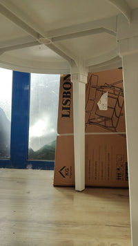 Mesa Resina Blanca Diametro 90 cm.