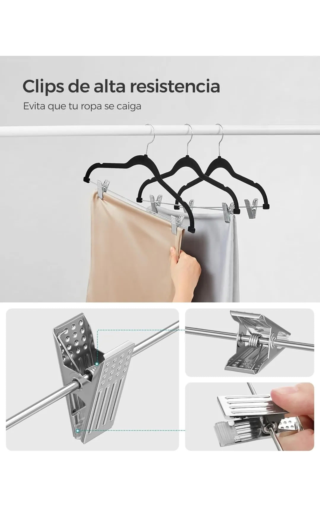 Perchas para Pantalones, 20 Perchas de Terciopelo