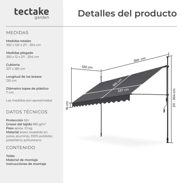 Toldo plegable para balcón