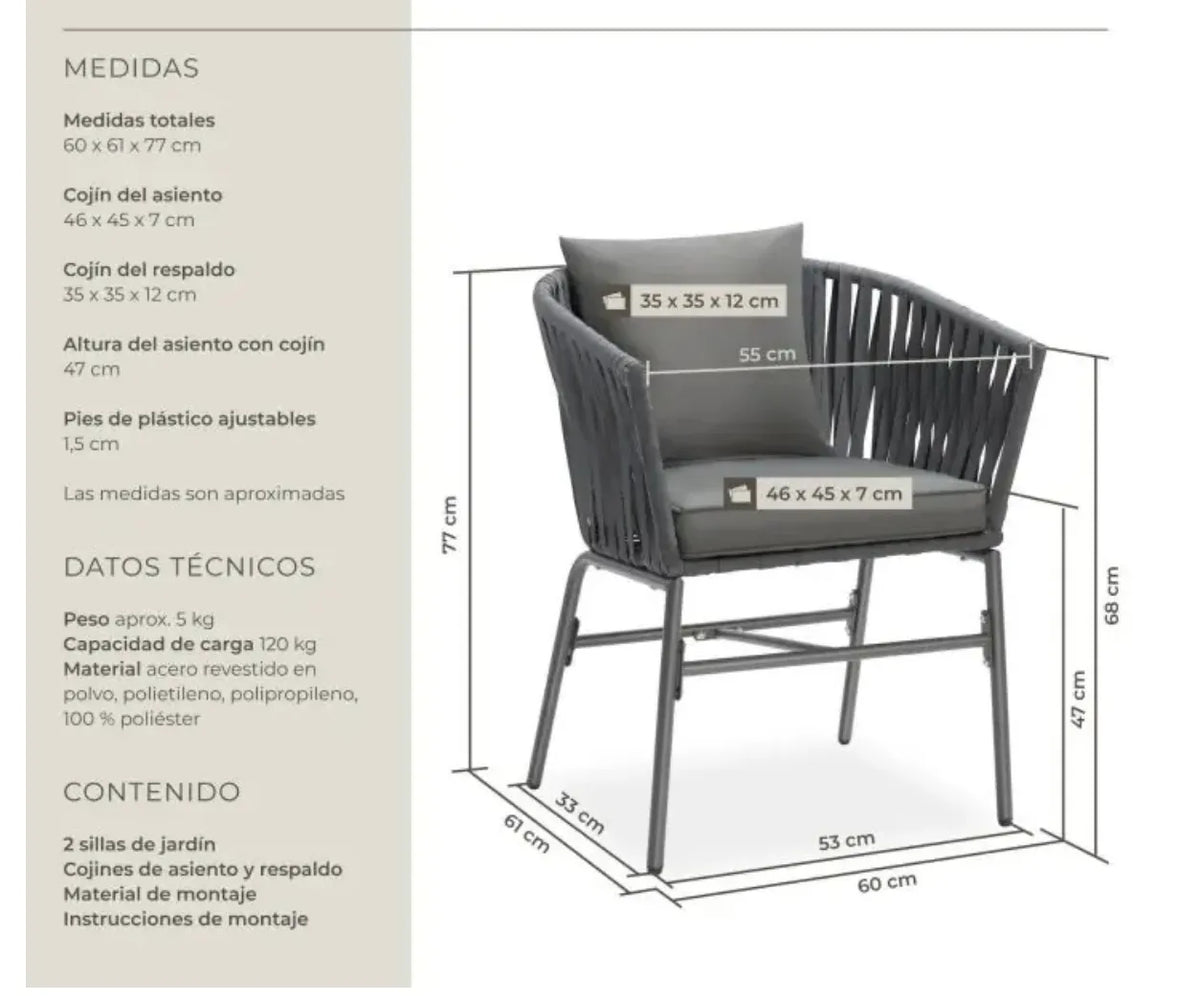 Juego de sillas