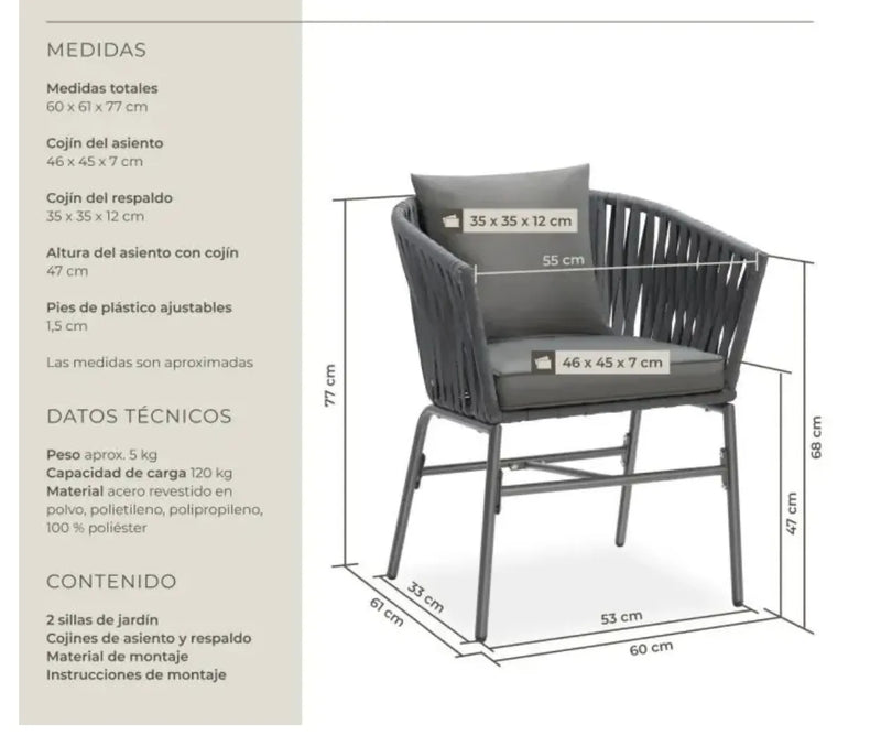 Juego de sillas