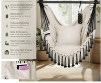 Silla colgante con cojines