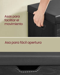 Banco zapatero con cojín negro - Vasagle