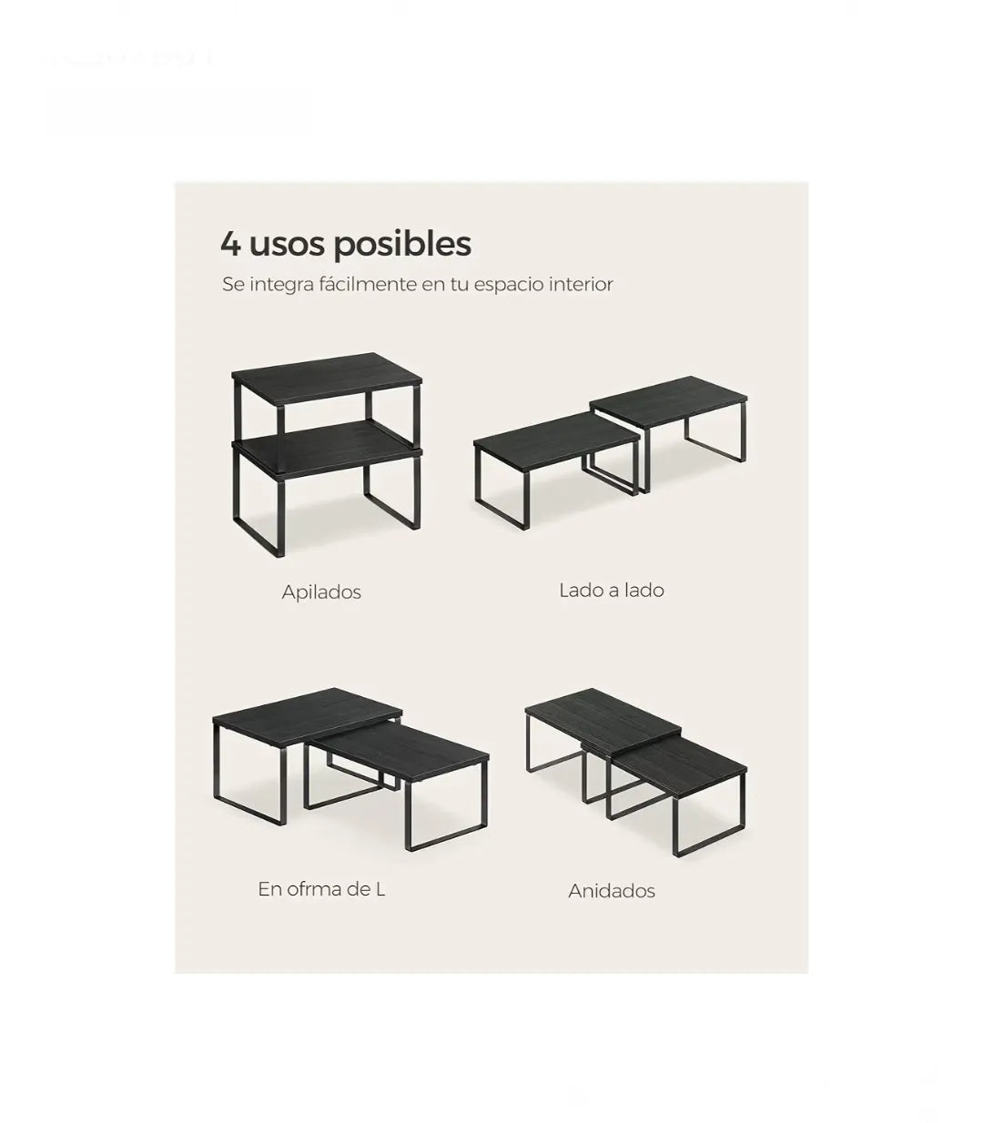 Estante para Especias Negro