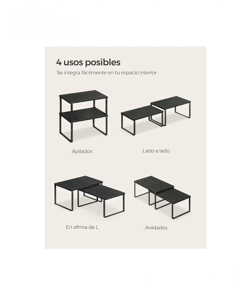 Estante para Especias Negro