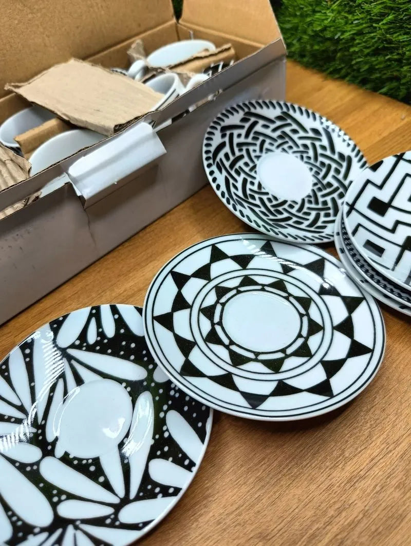 Juego de 6 tazas de café con plato