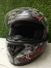 Casco de Moto Negro Gris Mate con Visor FS-801-99