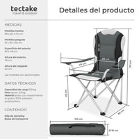 Silla de camping acolchada