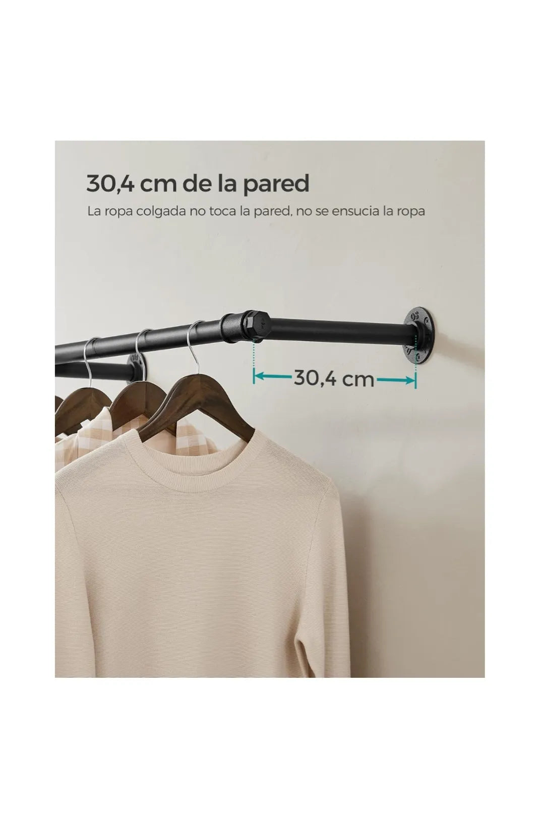 Perchero de Pared, Colgador de Pared, Estilo Industrial