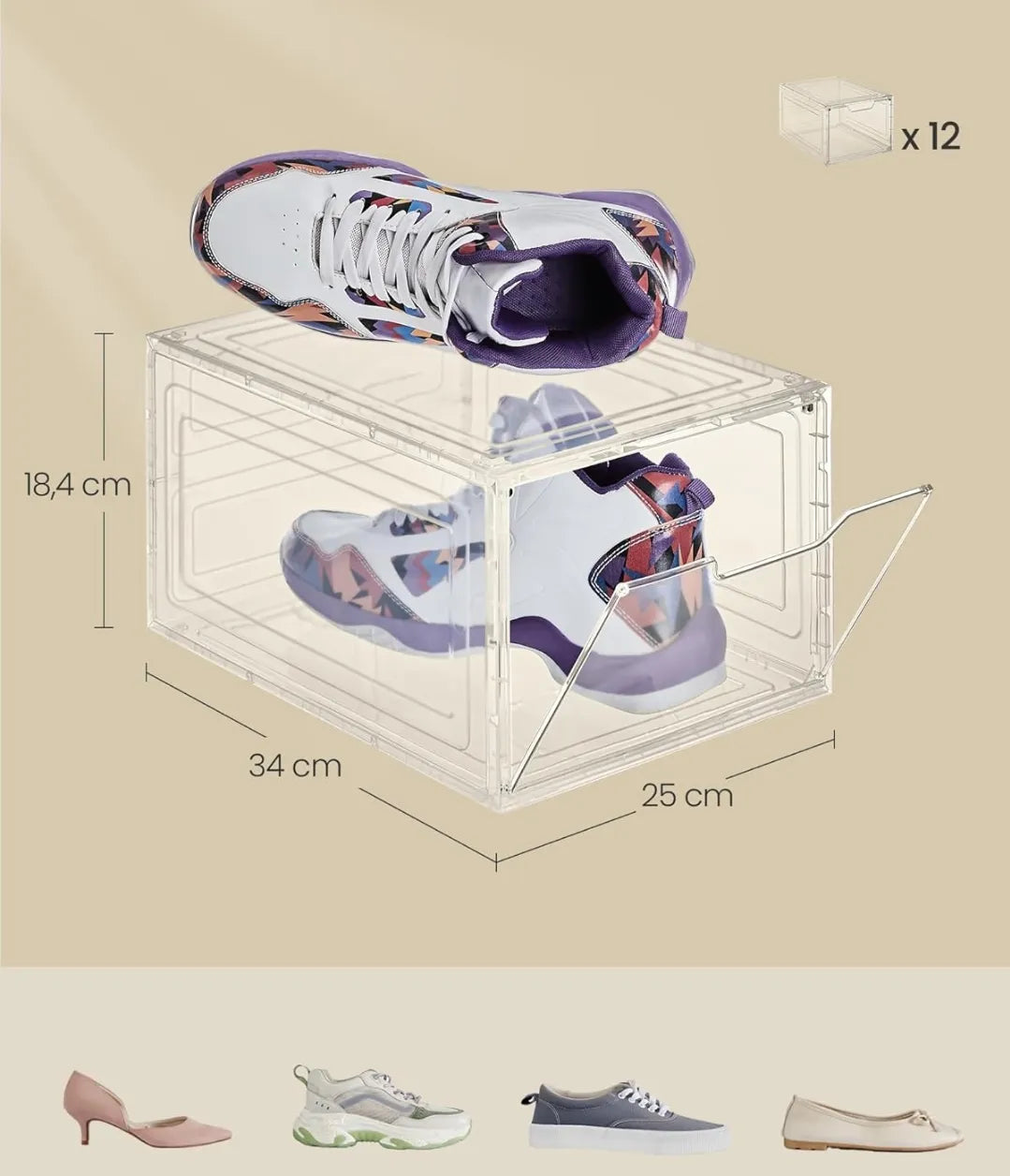 Cajas de zapatos pack de 12 - Songmics