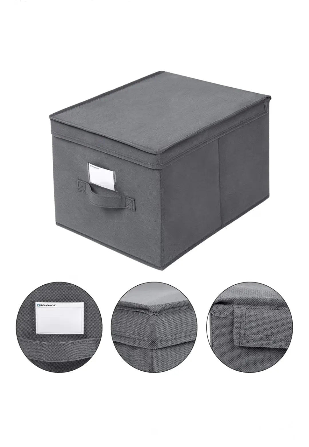 Juego de 3 cajas de almacenamiento plegables con tapas,