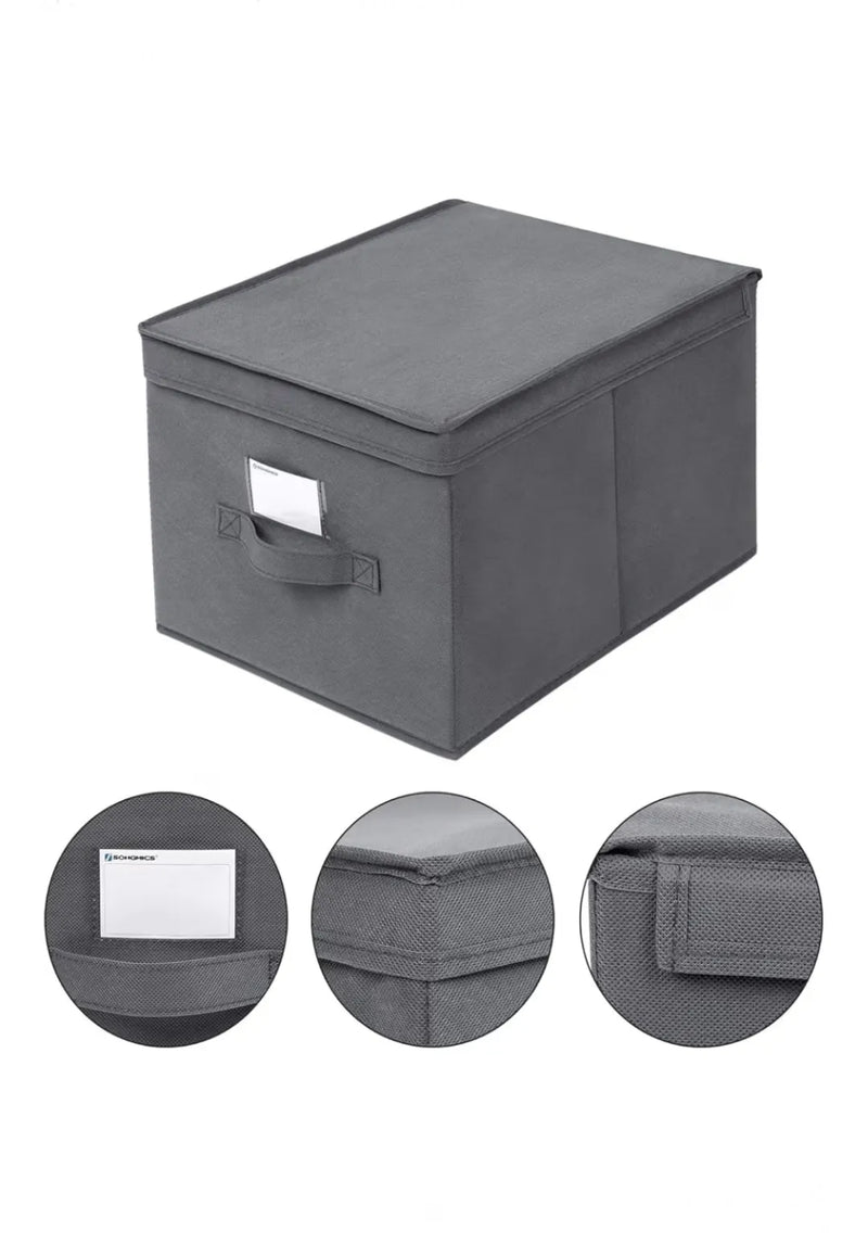 Juego de 3 cajas de almacenamiento plegables con tapas,