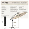 Parasol de brazo articulado beige