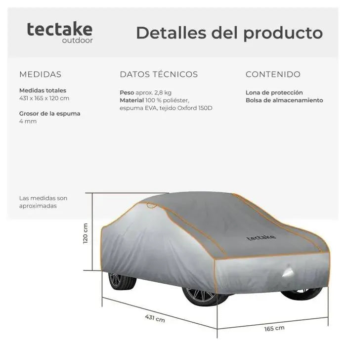 Cubierta para coche M (431 x 165 x 120 cm)