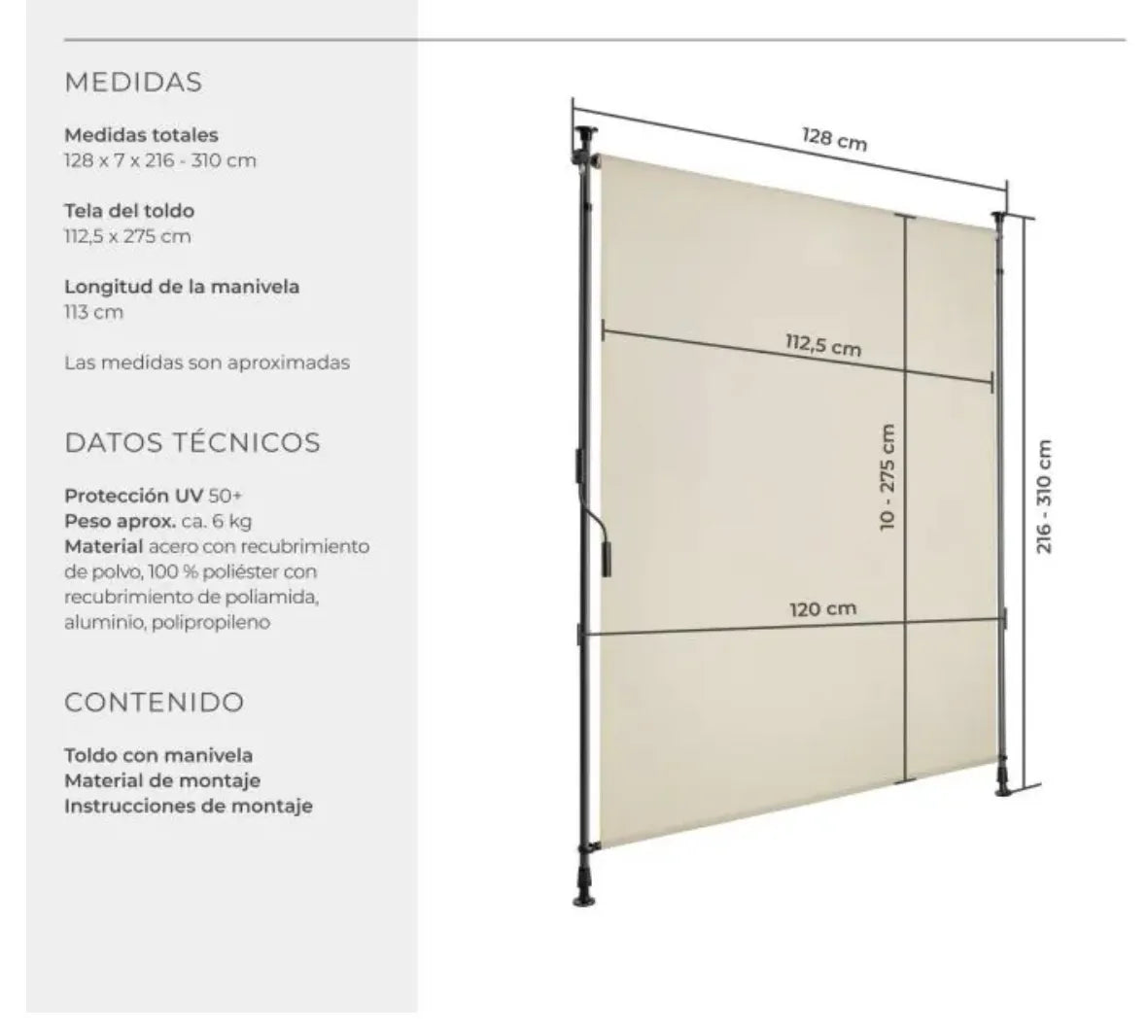 Toldo de pinza