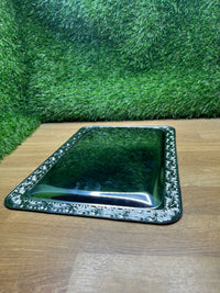 Bandeja de acero inoxidable con borde decorativo APS