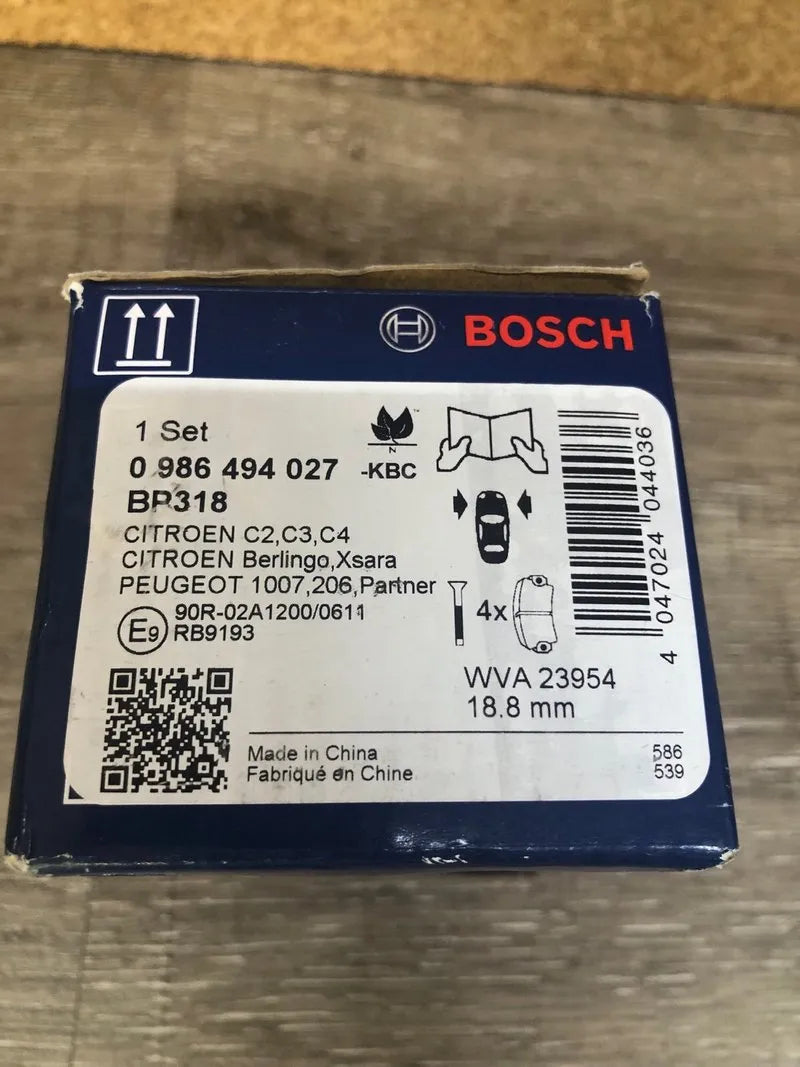 Pastillas Freno Bosch BP318 Delanteras