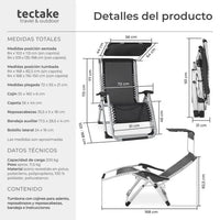 Tumbona ultracómoda con techo solar