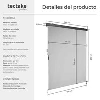 Estor vertical gris claro 140x250cm