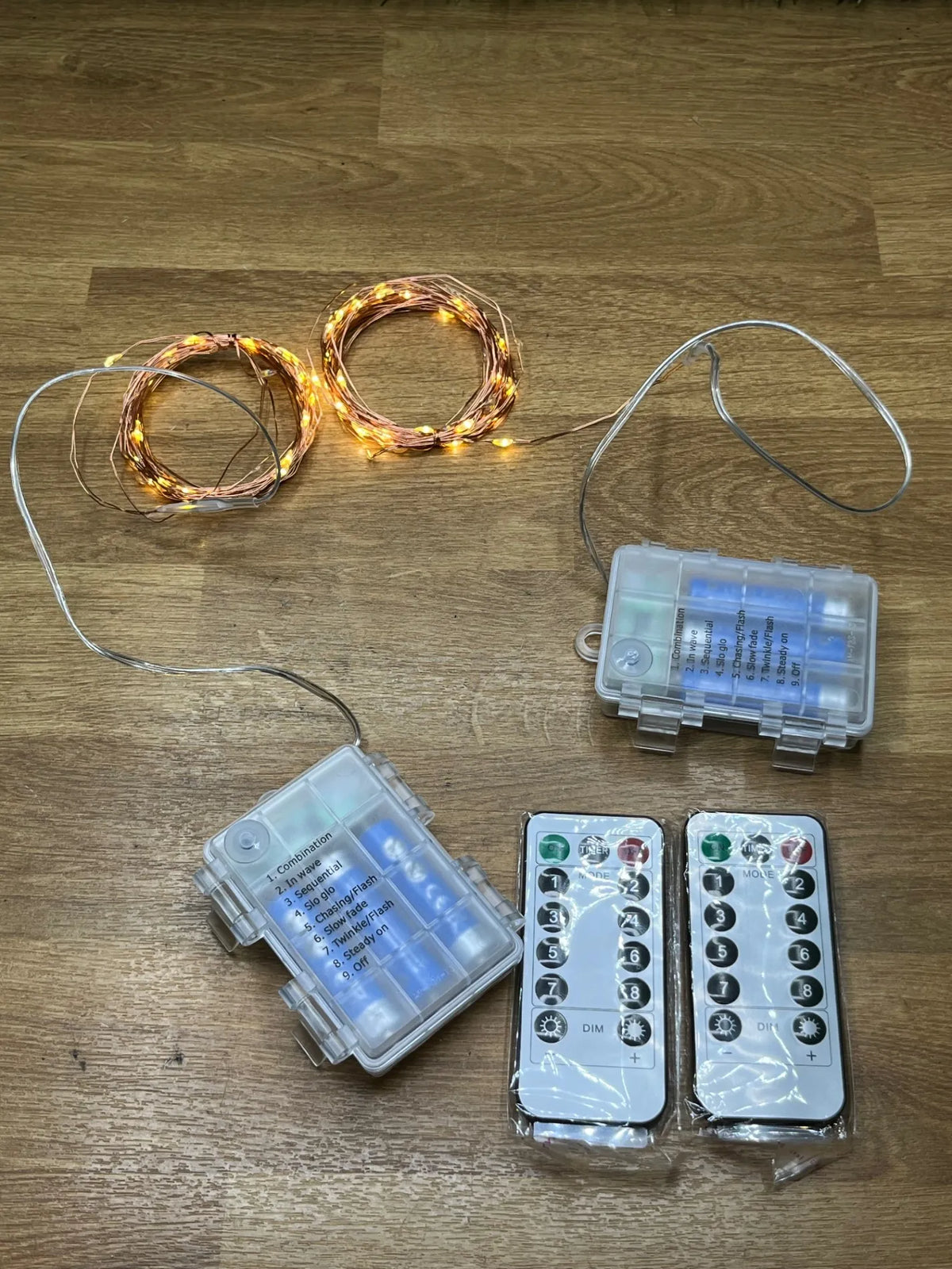 2 x Guirnalda luces pilas 8 modos de luz