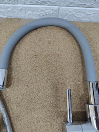 Grifo de cocina caño flexible ibergrif gris