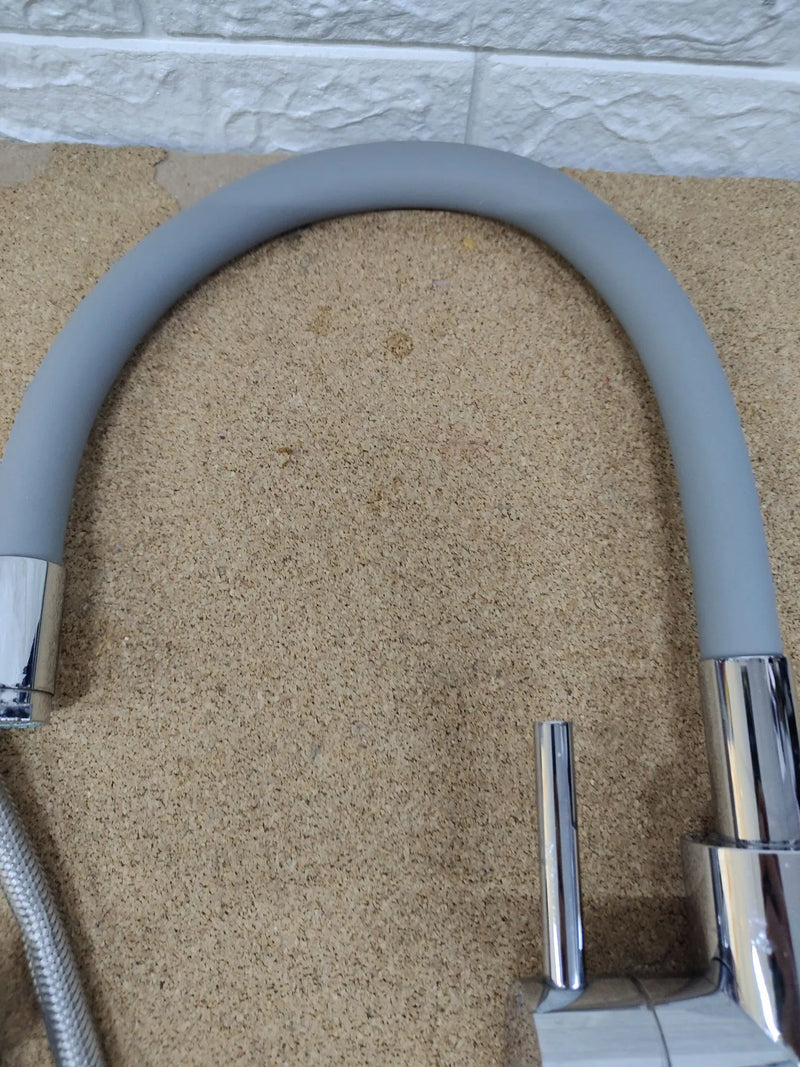 Grifo de cocina caño flexible ibergrif gris