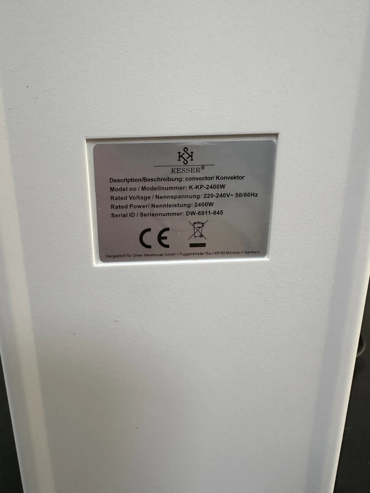 Calentador eléctrico blanco