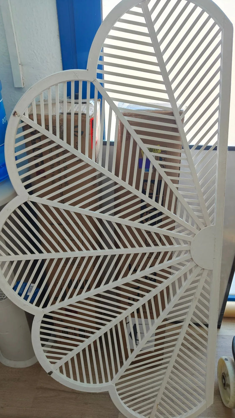 Cabecero Cama Madera Bambú Blanco