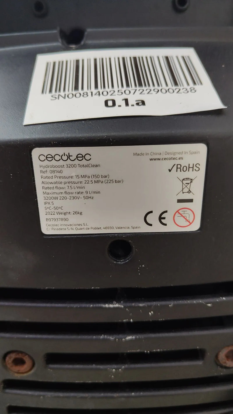 Cecotec Hidrolimpiadora de Alta Presión HydroBoost 3200