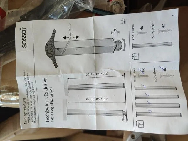 Patas de Mesa de Aluminio | Altura ajustable | TBE