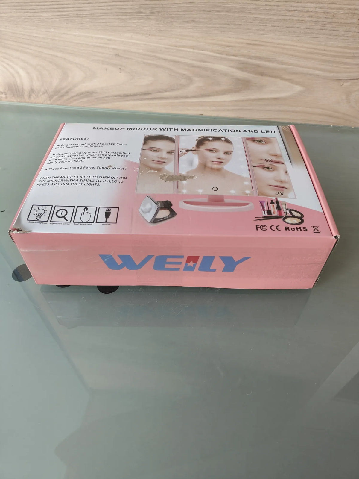 Espejo de maquillaje con luces - weily