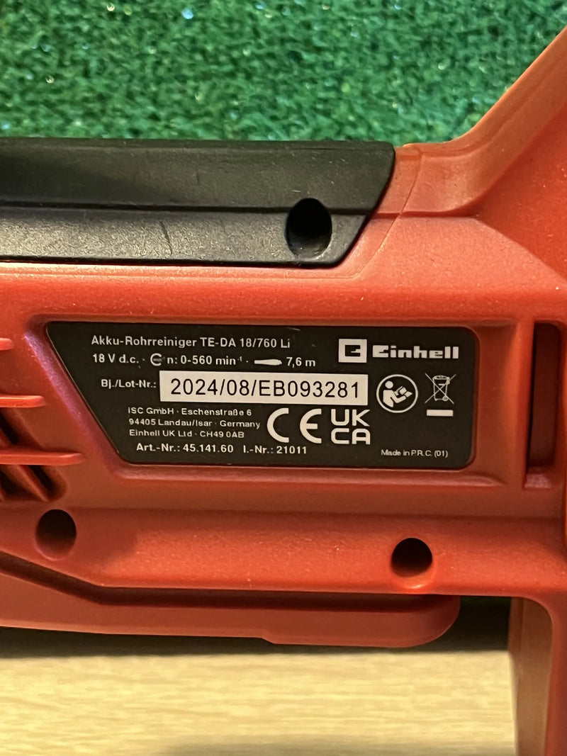 Limpiador de tubos con batería Einhell