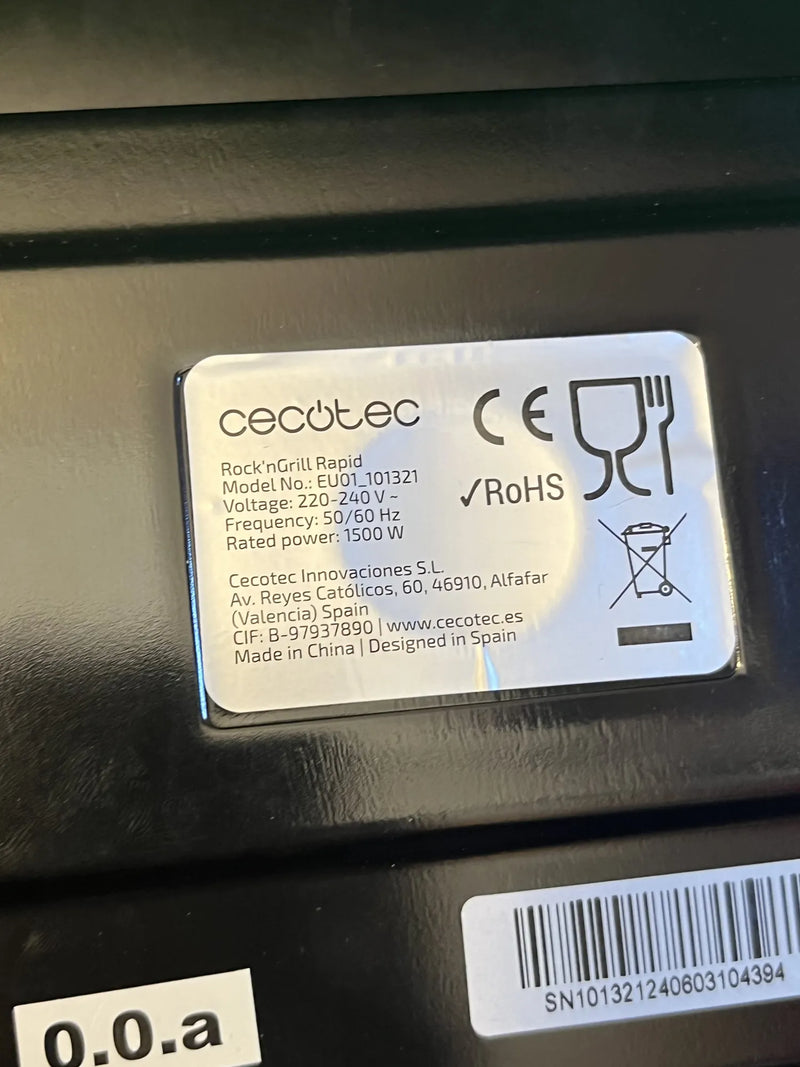Parrilla Eléctrica Cecotec Rock'nGrill 1500W