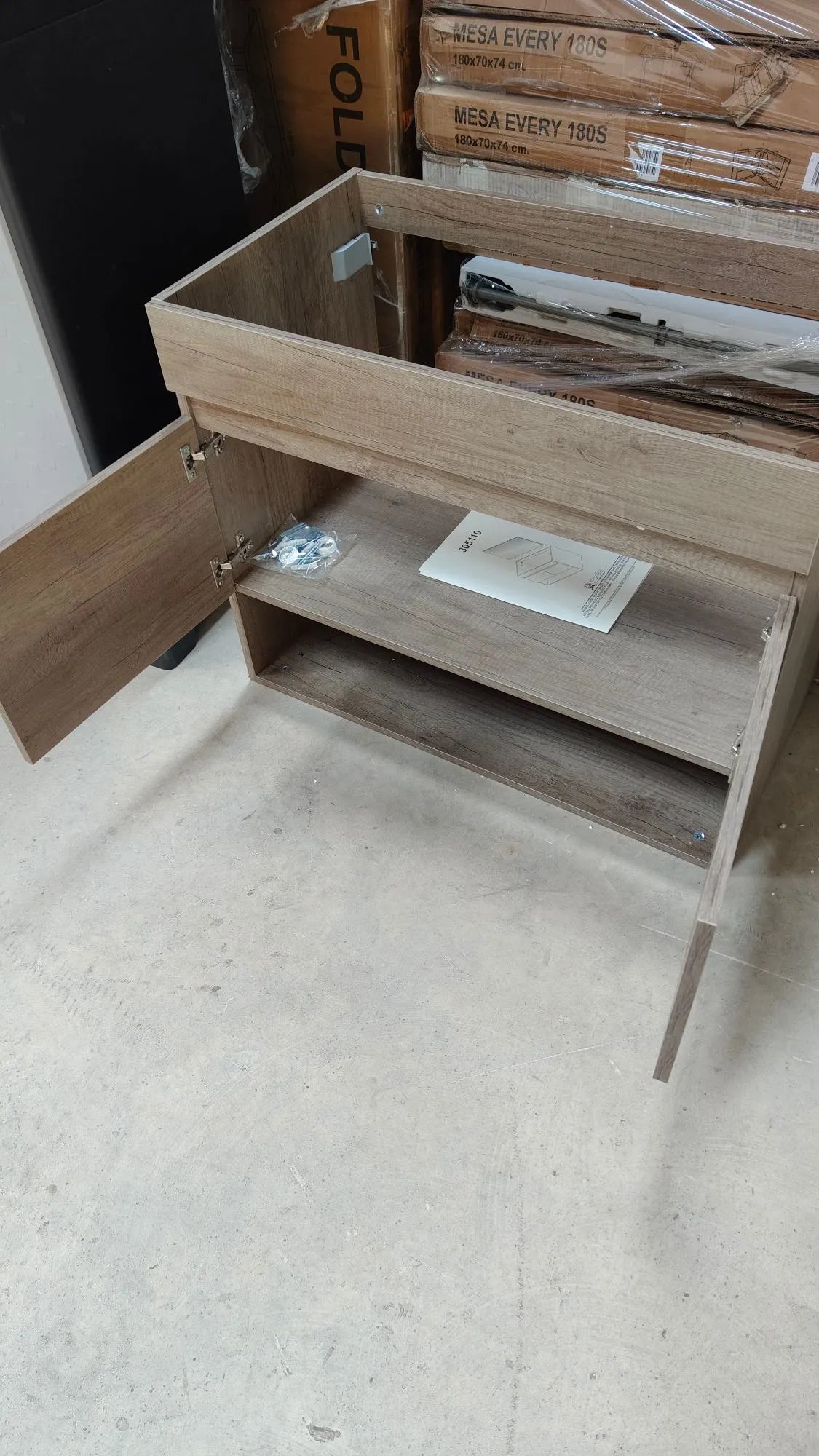 Mueble de Baño Suspendido con 2 Puertas y Espejo