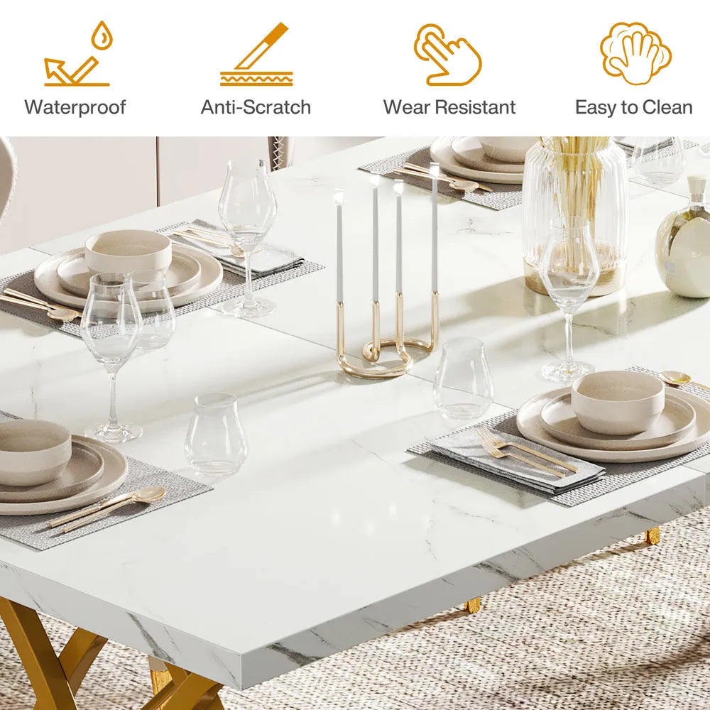 Mesa de comedor moderna de mármol - tribesign
