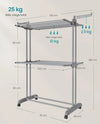 Tendedero plegable de 3 niveles con ruedas