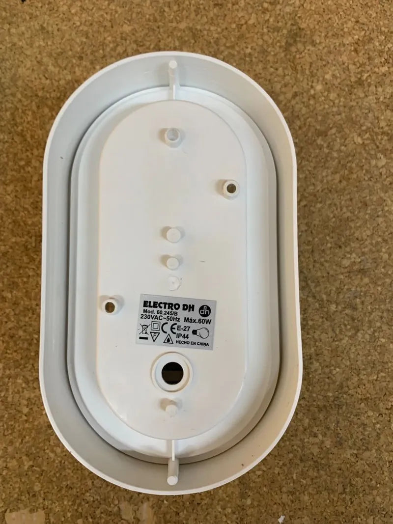 ovalado plástico blanco 60W, luz LED bajo consumo