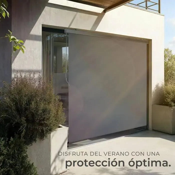 Estor vertical gris claro para exterior