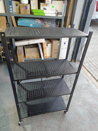 Estante de metal plegable con ruedas - Organize
